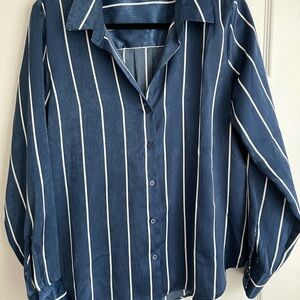 Maurices Blue and White Striped Shirt